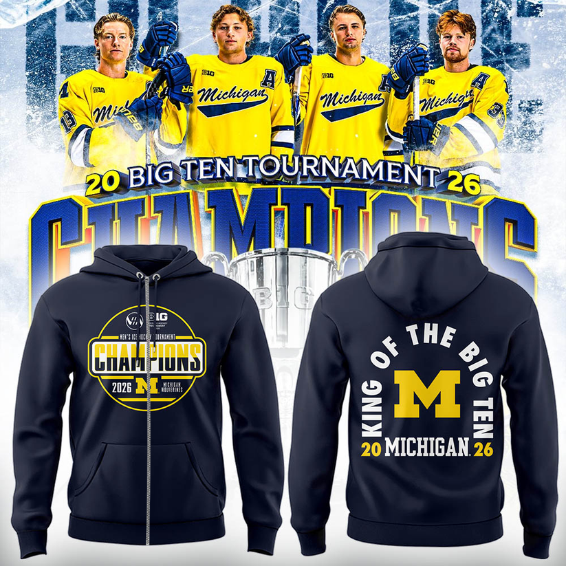 Limited Edition Michigan The Hockey Tournament Champions 2026 Zip Hoodie