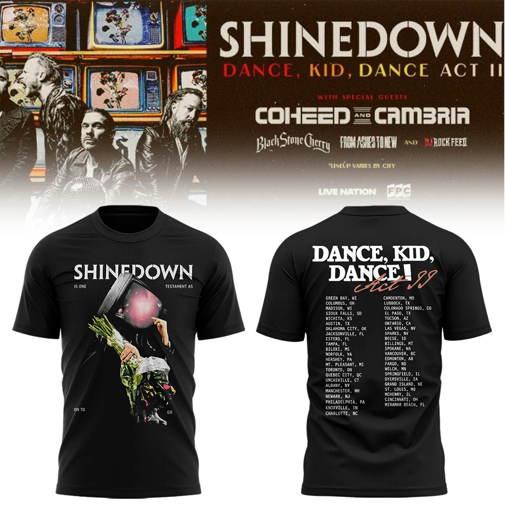 Limited Edition SHINEDOWN “Dance, Kid, Dance Act II Tour” 2026 Shirt
