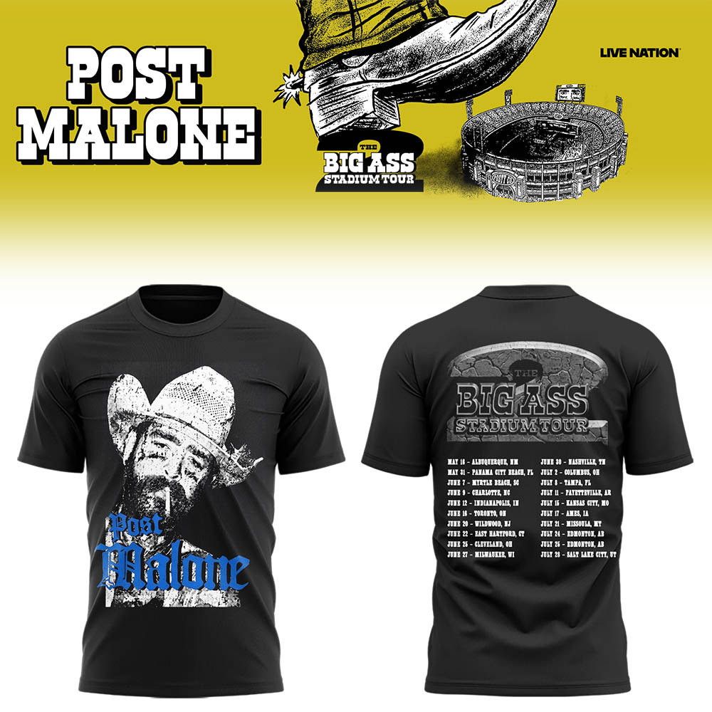 Post Malone THE BIG ASS STADIUM TOUR 2026 Limited Edition Tshirt