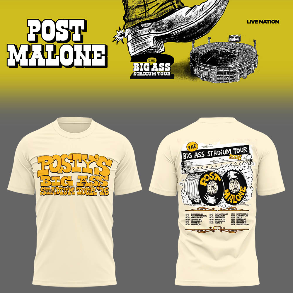 Post Malone THE BIG ASS STADIUM TOUR 2026 Limited Edition Tshirt