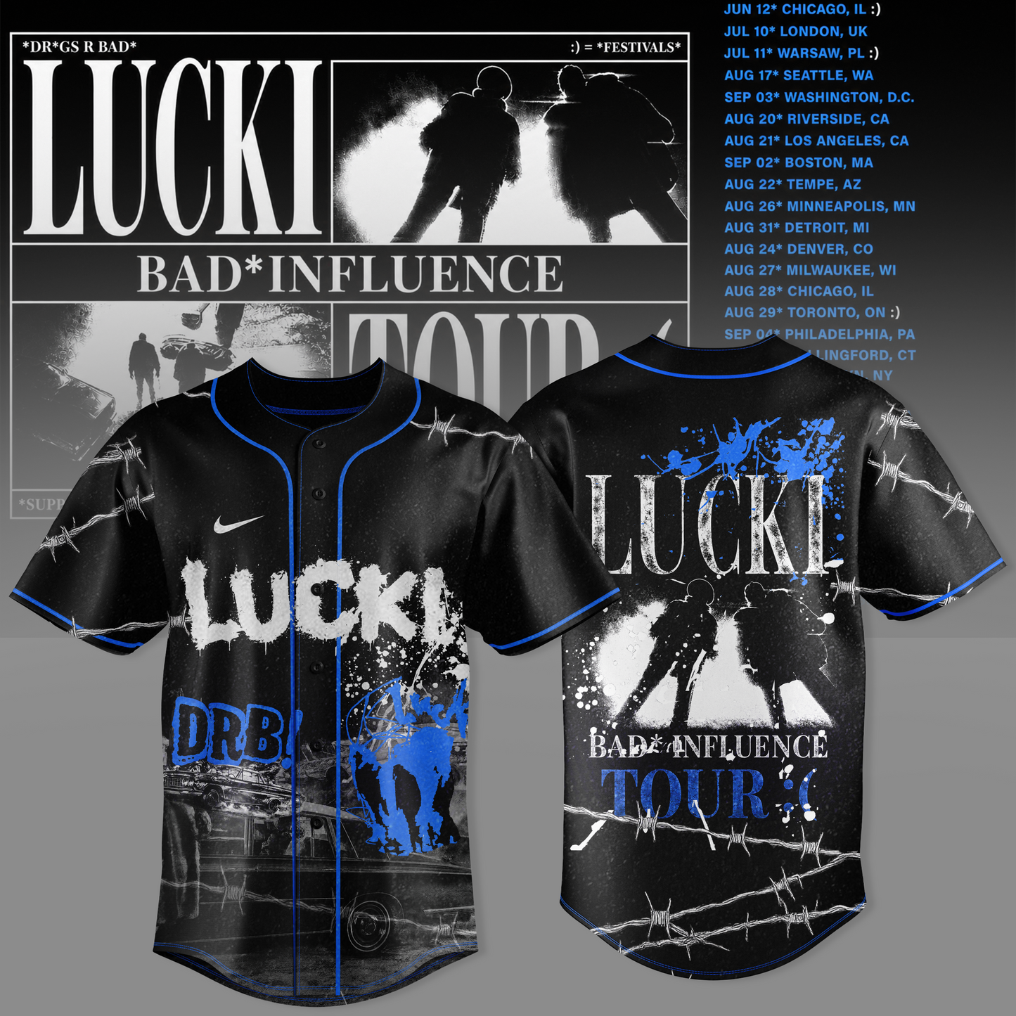 Deep Blue Barbed Tour Jersey