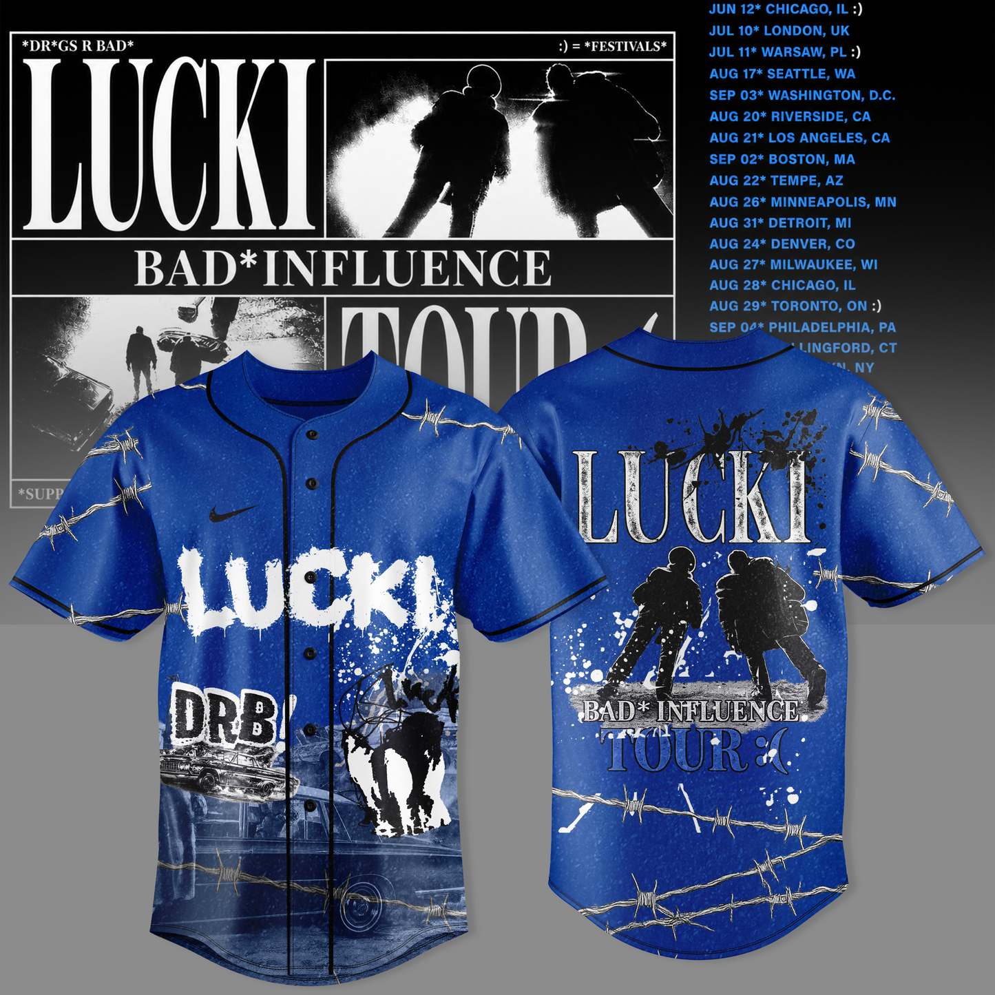 Deep Blue Barbed Tour Jersey