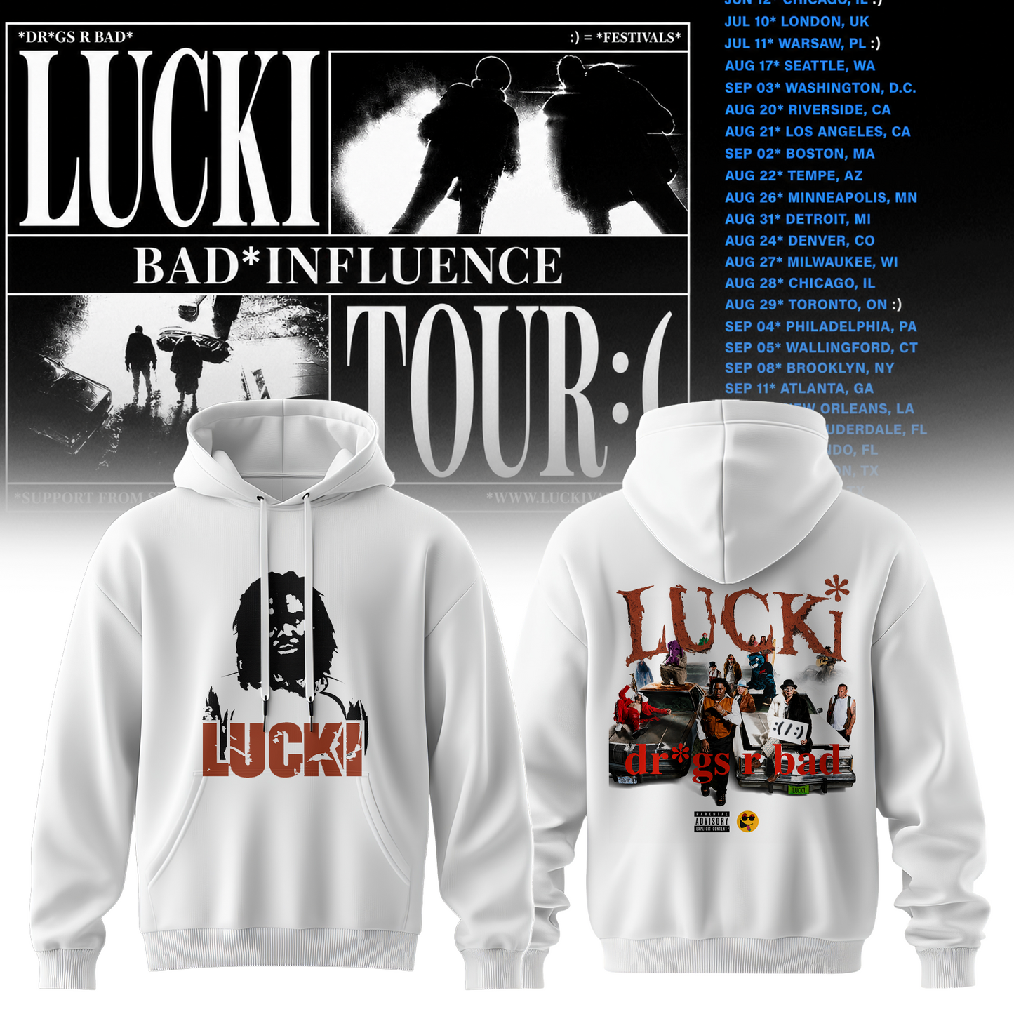 Deep Blue Barbed Tour Hoodie