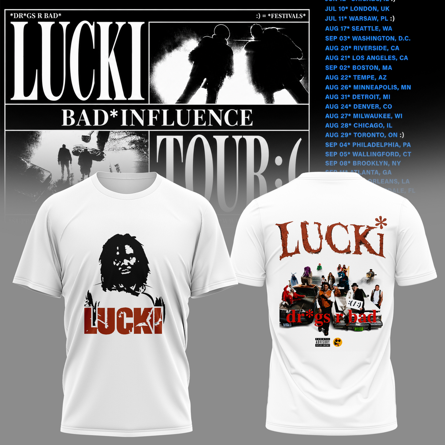 Deep Blue Barbed Tour Tee