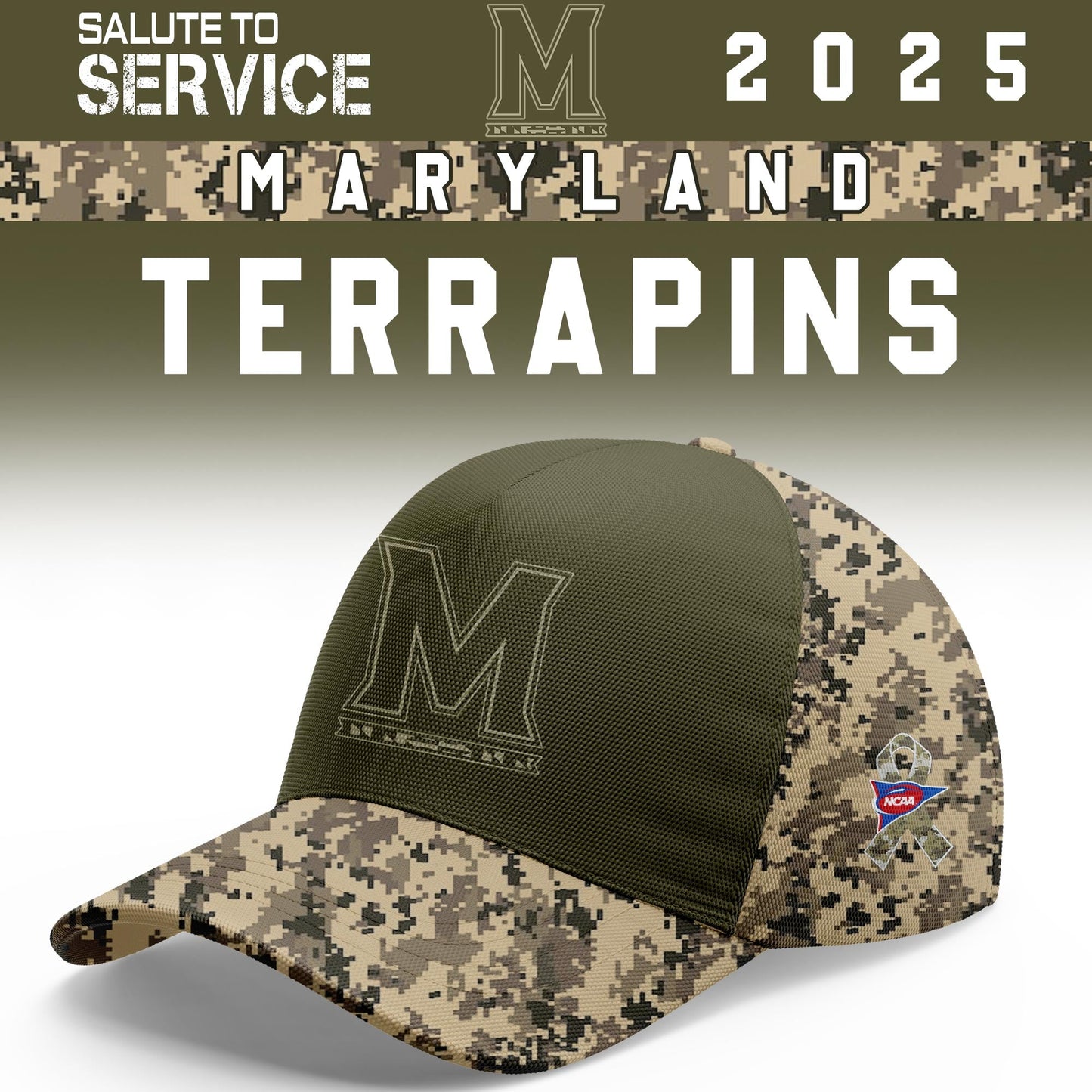 Maryland Terrapins Salute To Service Limited Hoodie and Cap 2025 Collection