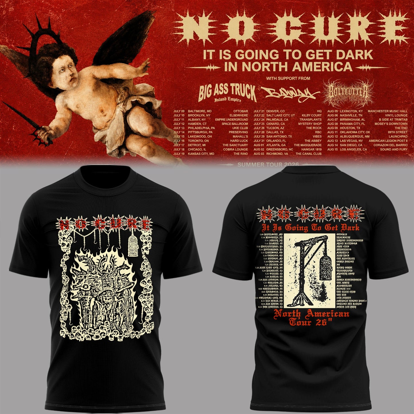 NC 💀⚒️ “It Is Going To Get Dark Tour” Shirt-PA071026003