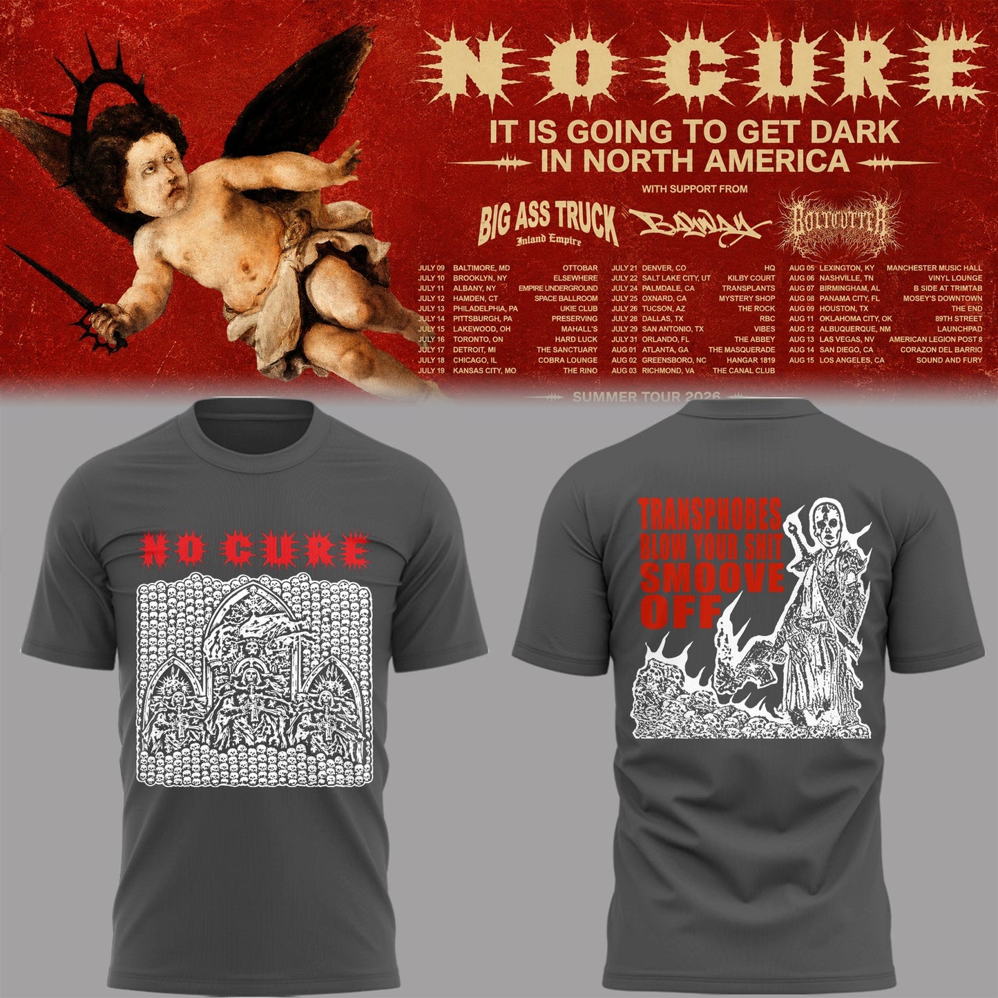 NC 💀⚒️ “It Is Going To Get Dark Tour” Shirt-PA071026004