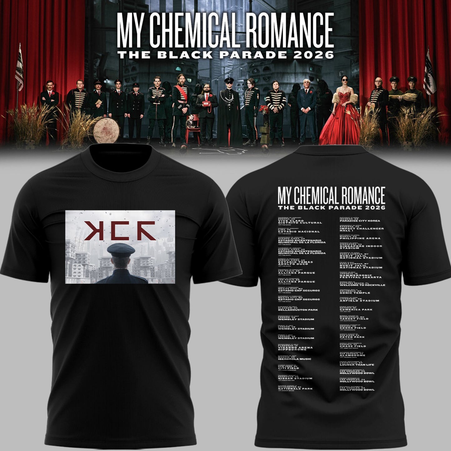 Limited Edition MCR The Black Parade 2026 Tour TShirt