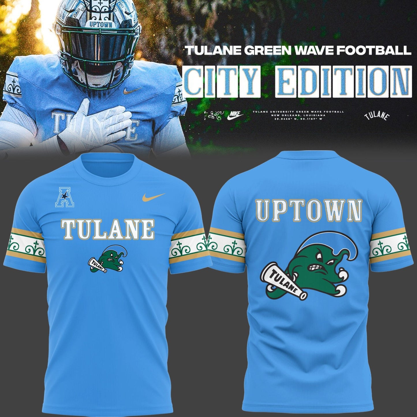 Limited Edition Tulane Football City Edition #UptownFootball TShirt-PU25102201