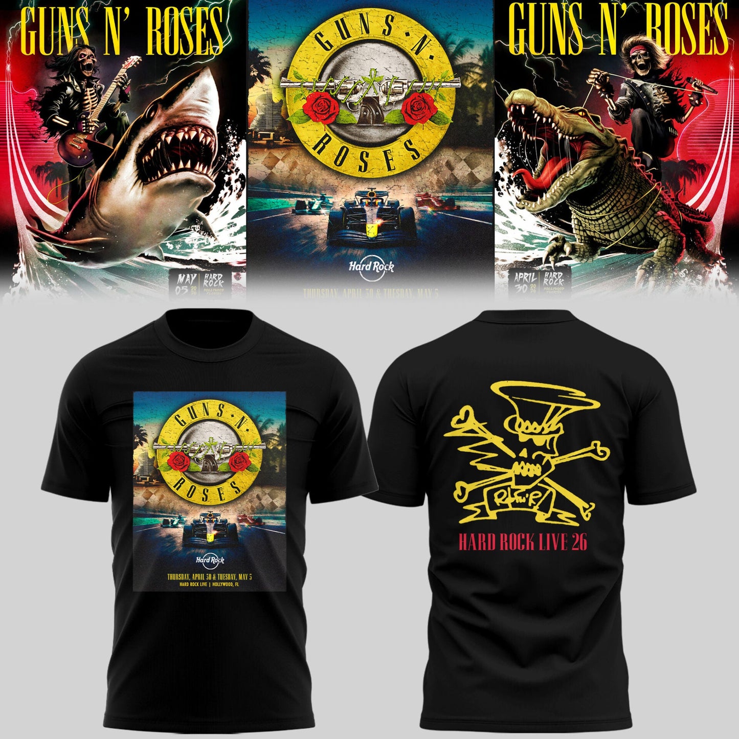 GnR 🎵 live Hard Rock, Hollywood, FL TShirt-PU26050605