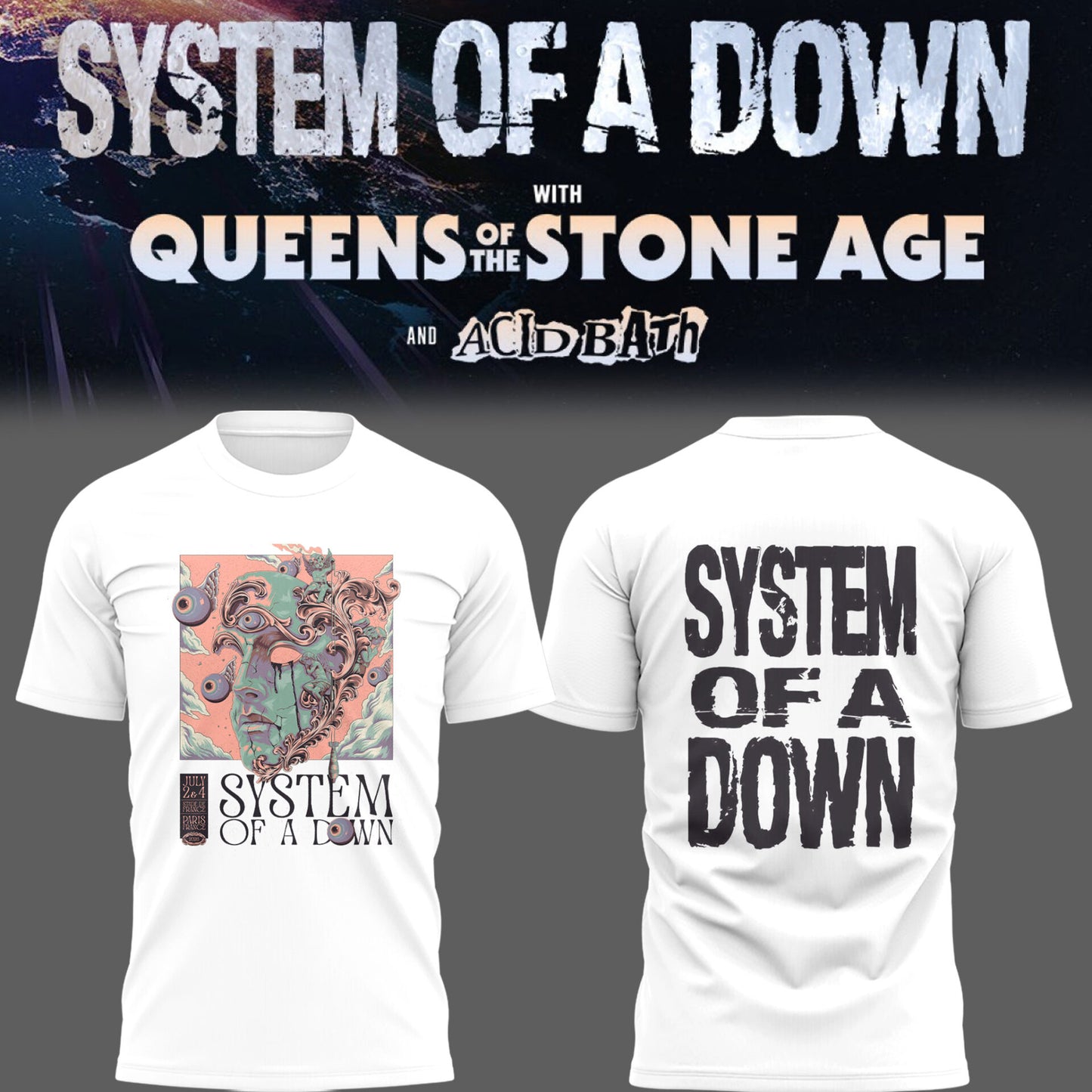 Limited Edition SOAD UK & Europe Stadium Tour 2026 T-Shirt