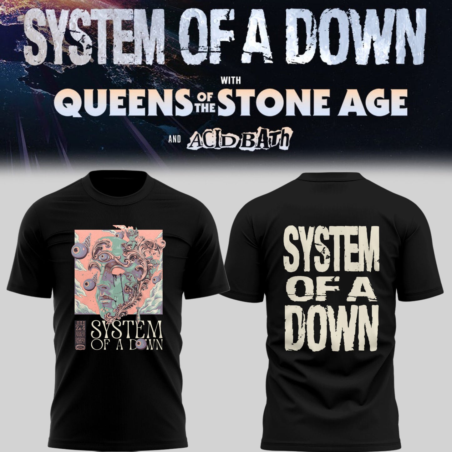 Limited Edition SOAD UK & Europe Stadium Tour 2026 T-Shirt
