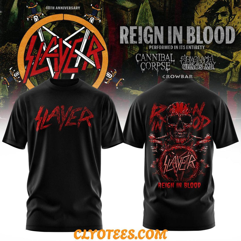 SLAYER Reign in Blood 40th Anniversary Limited Edition T-Shirt