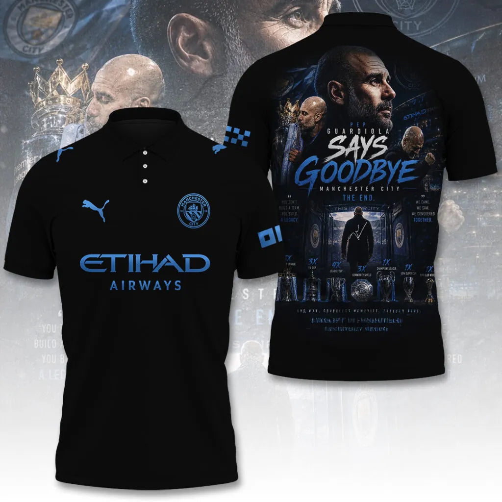 Limited Edition Manchester City Says Goodbye Pep Guardiola Shirt