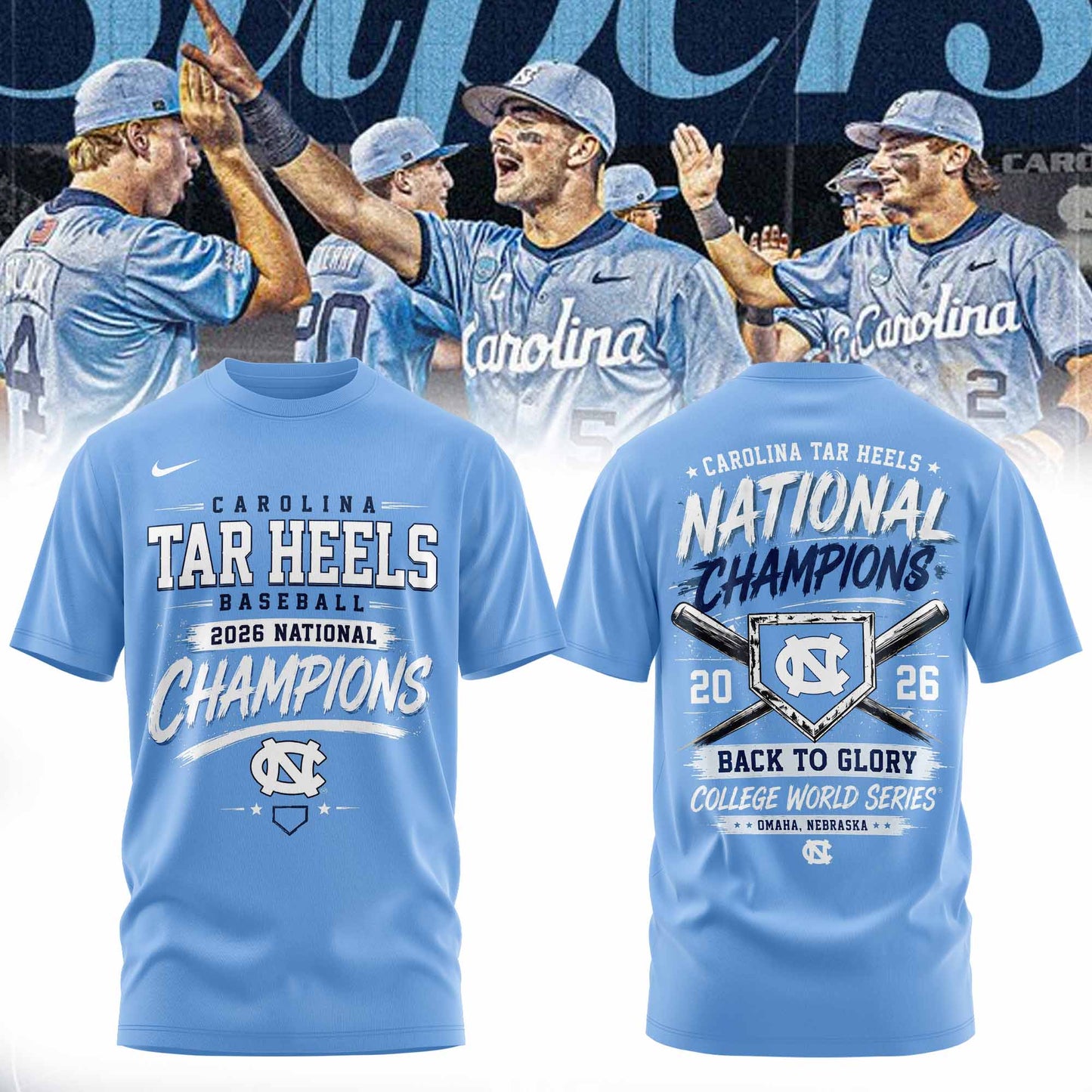 _North Carolina Tar Heels 2026 NCAA Baseball National Champions Tshirt