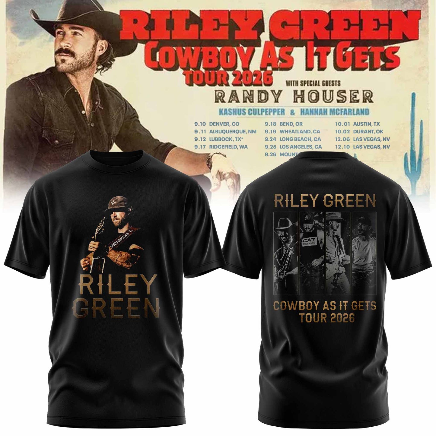 RILEY GREEN – COWBOY AS IT GETS COLLECTION Tshirt