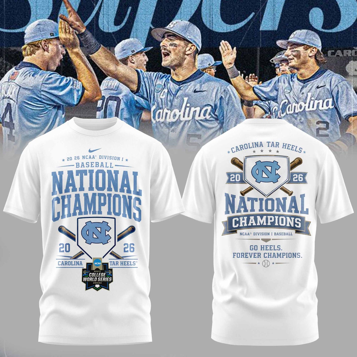 _North Carolina Tar Heels 2026 NCAA Baseball National Champions Tshirt