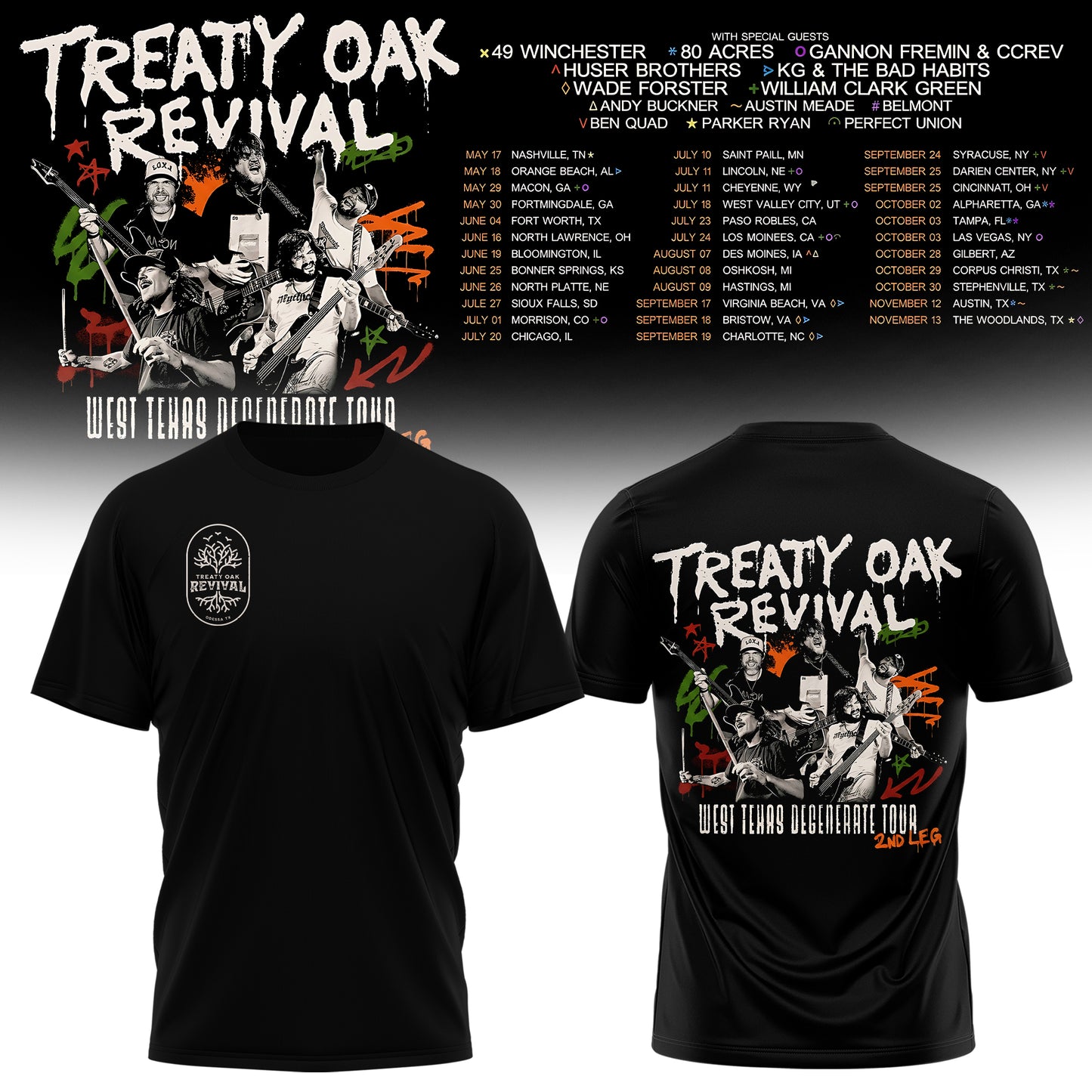 Treaty Oak Revival – West Texas Degenerate Tour! T-shirt