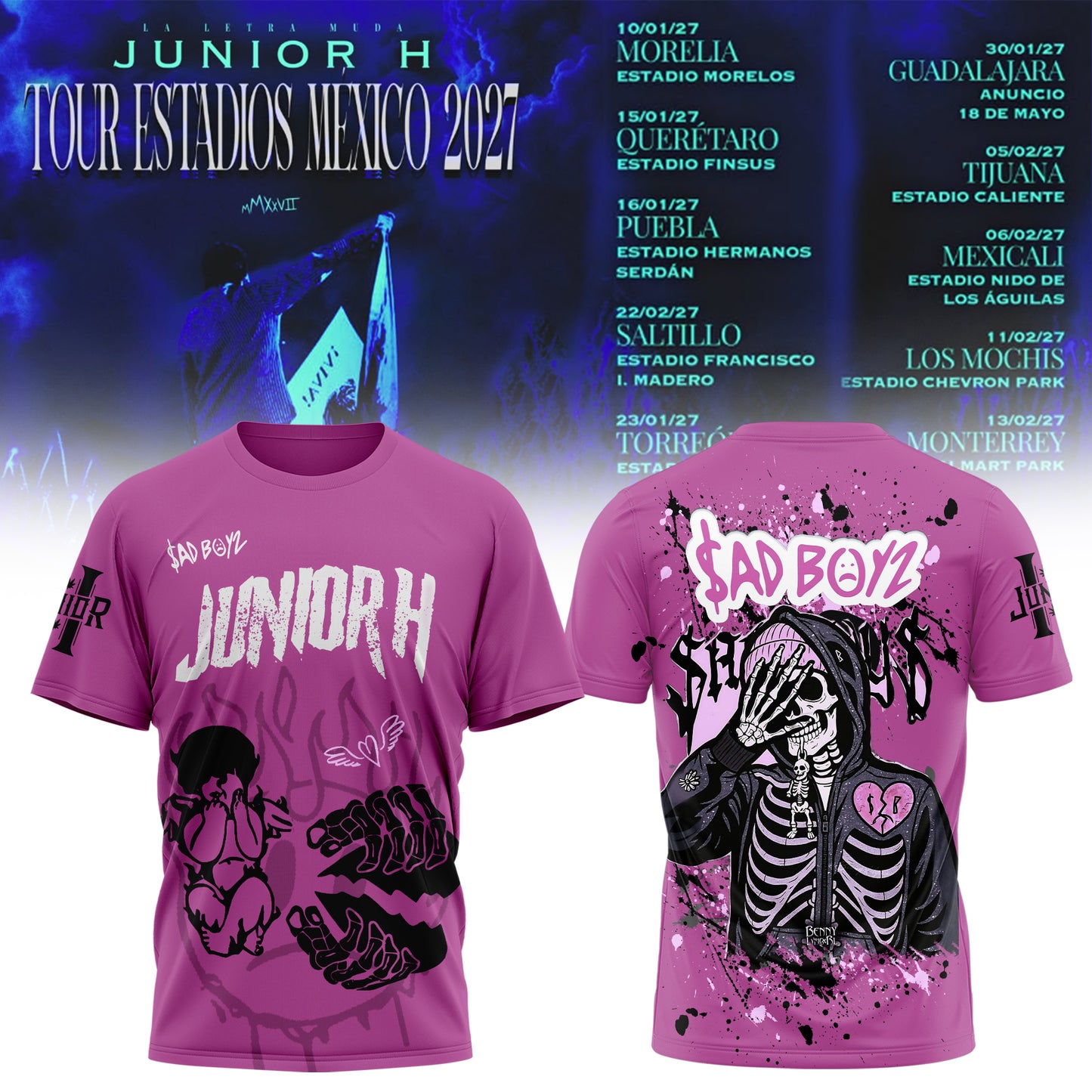 JUNIOR H “Sad Boyz” 2027 Tour T-Shirt Is Here