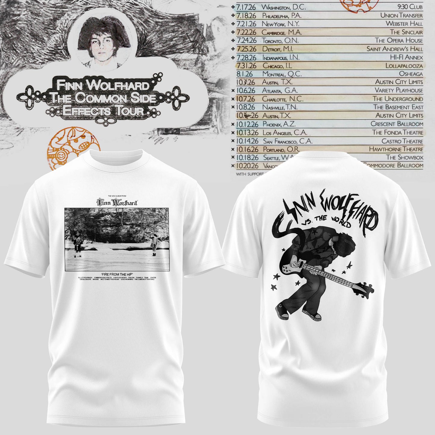 Finn Wolfhard – The Common Side Effects Tour T-Shirt