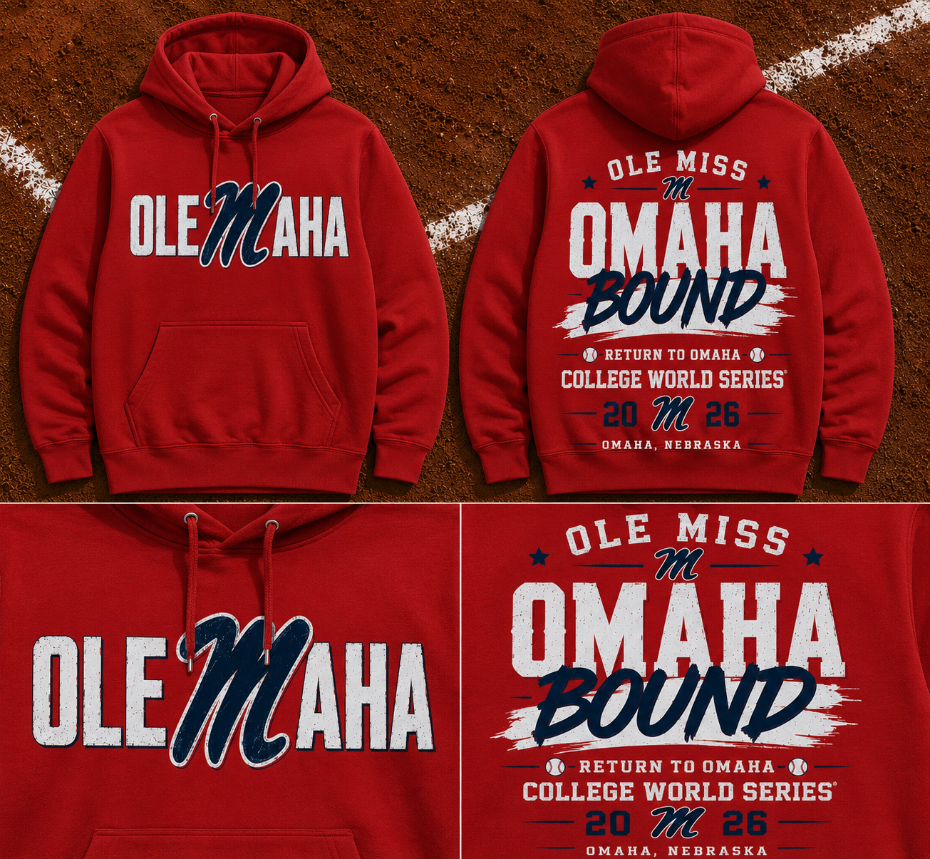 Ole Miss Rebels 2026 NCAA Baseball Men’s College World Series OMAHA Hoodie