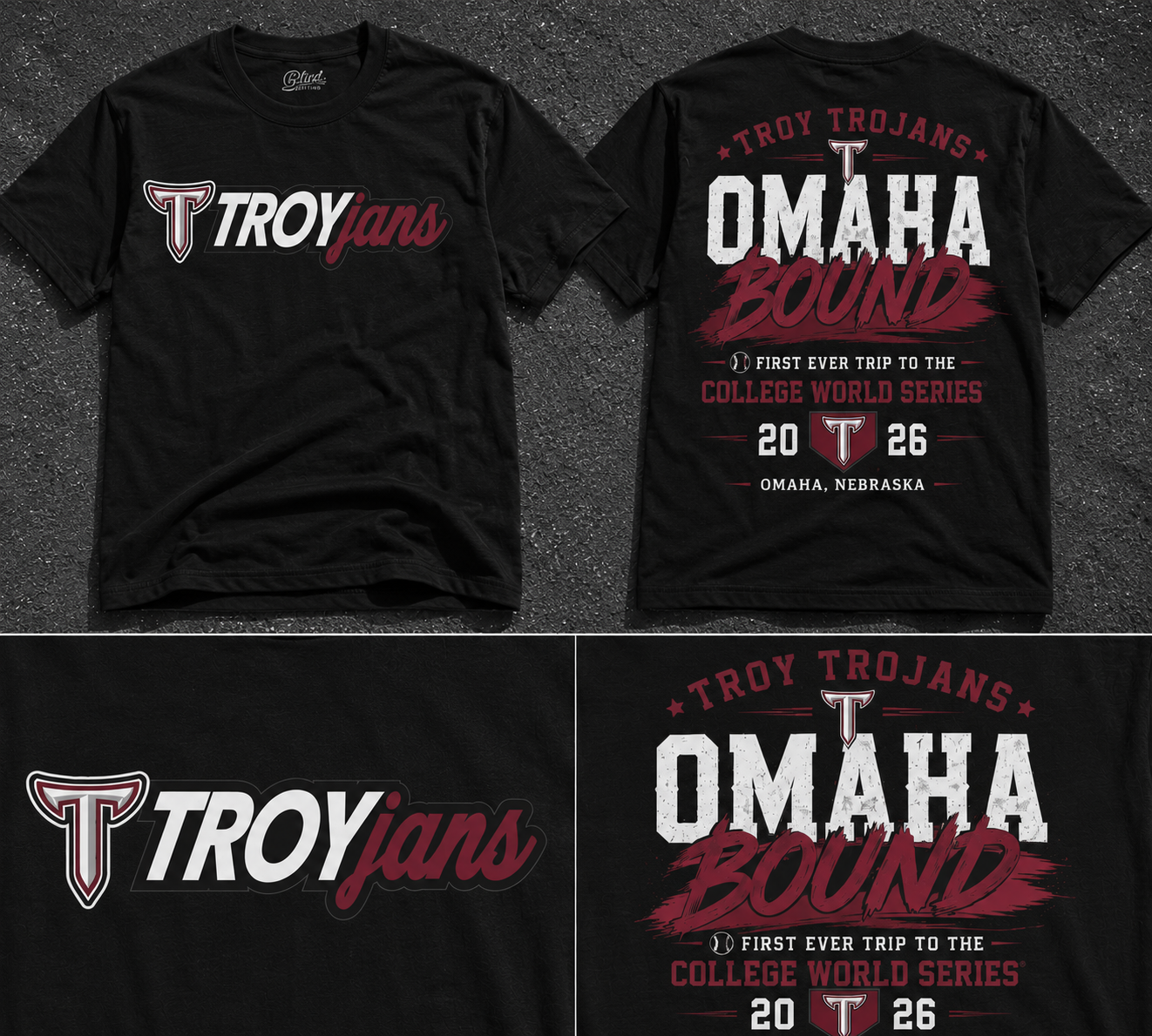 Troy Trojans 2026 NCAA Baseball Men’s College World Series OMAHA T-Shirt