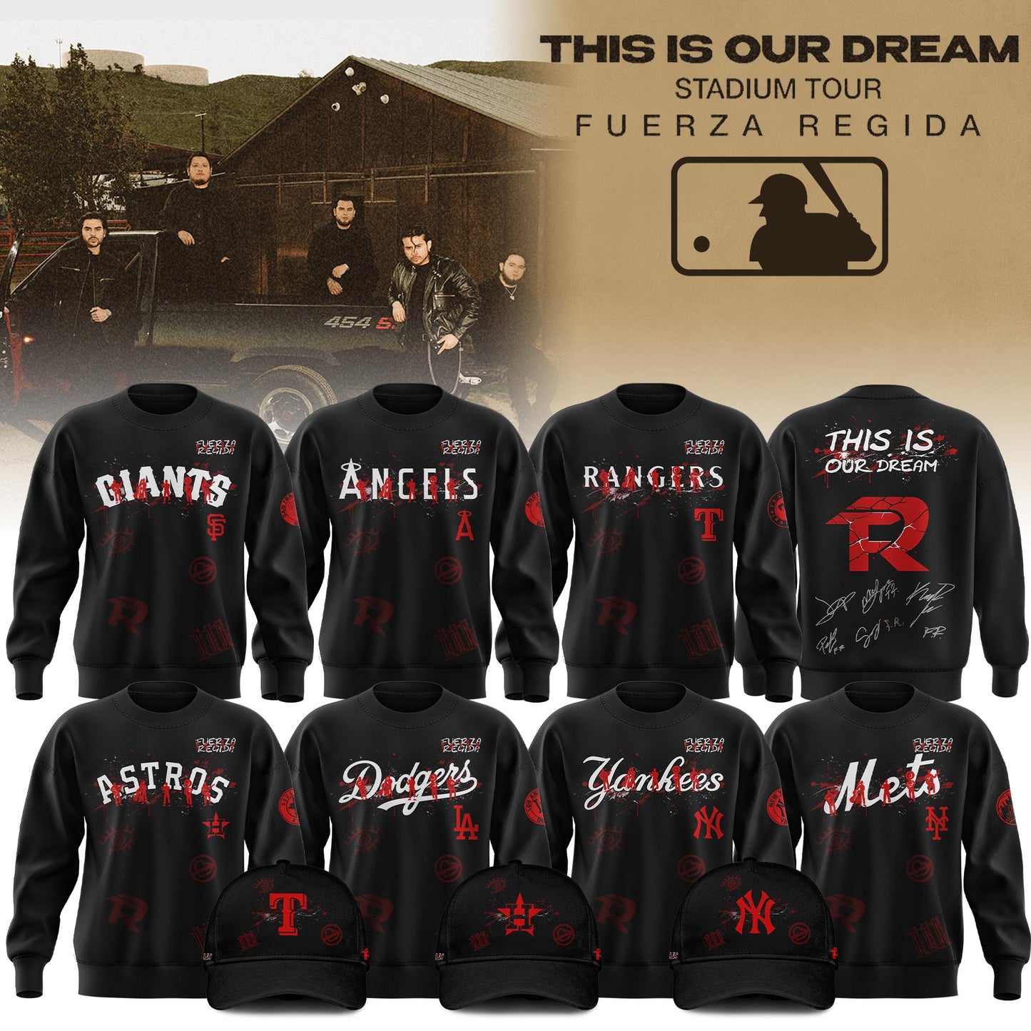 Baseball x Fuerza Regida This Is Our Dream Stadium Tour 2026 Sweatshirt Limited Edition