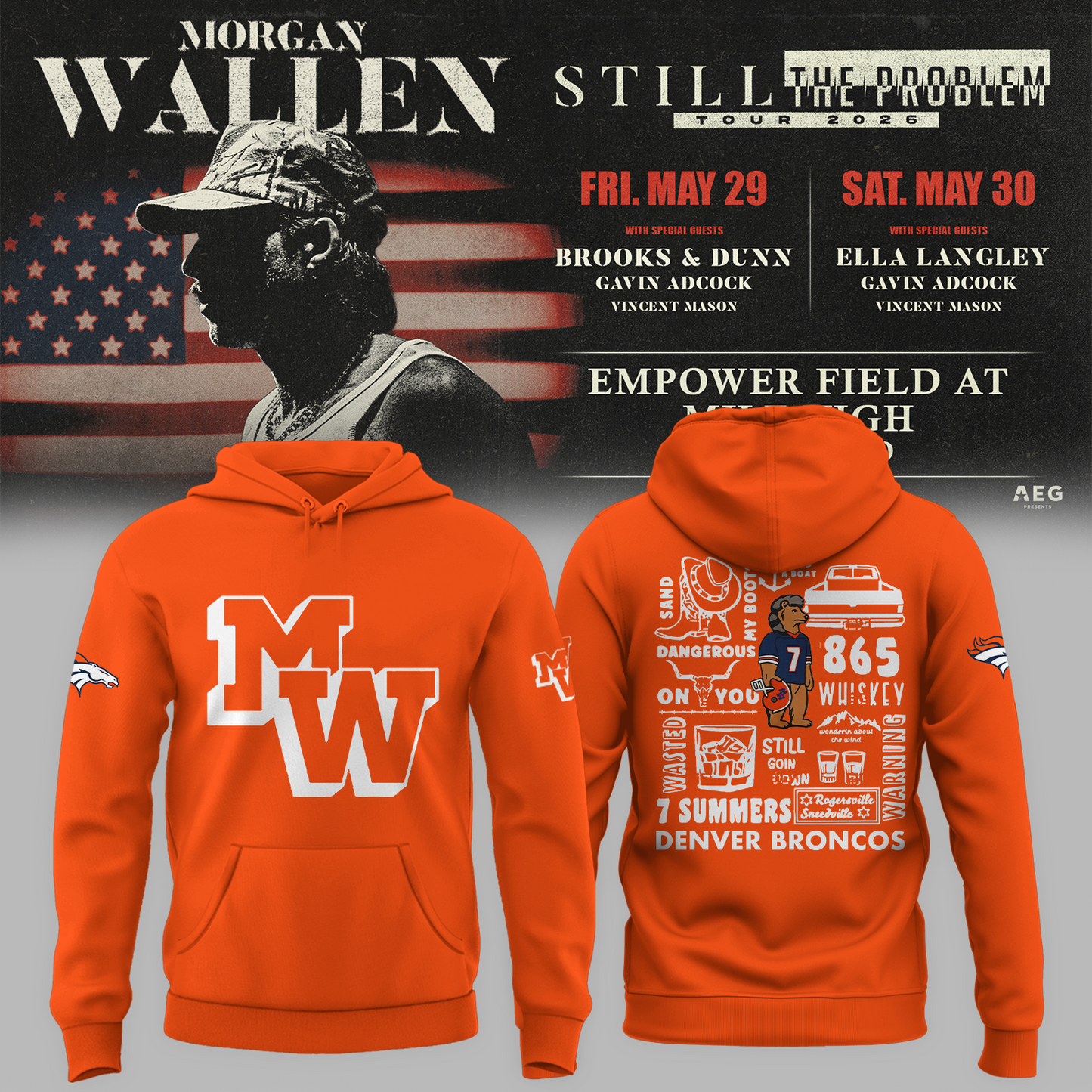Limited Edition MWallen x Denver Broncos Hoodie 2026