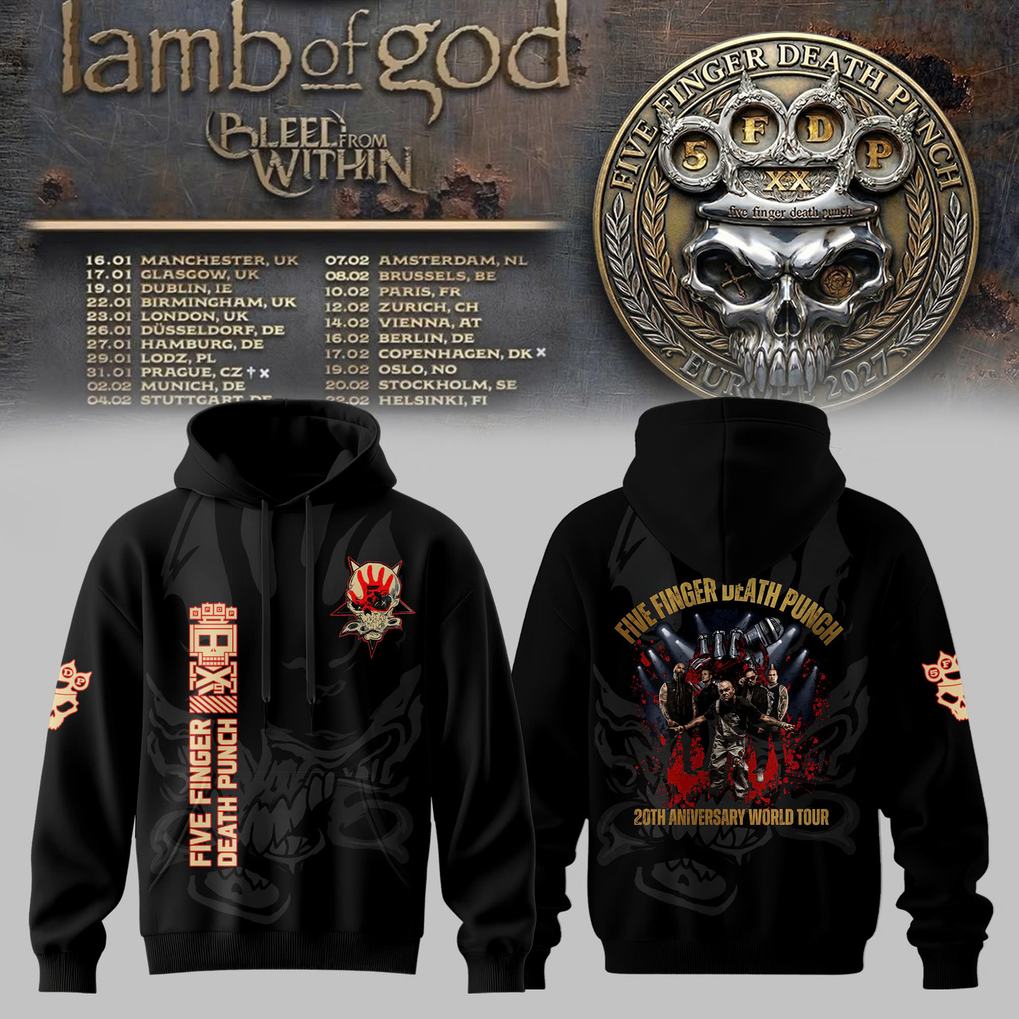 Golden Wreath Skull Hoodie Edition