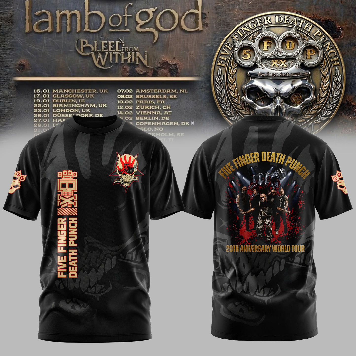 Golden Wreath Skull Tshirt Edition