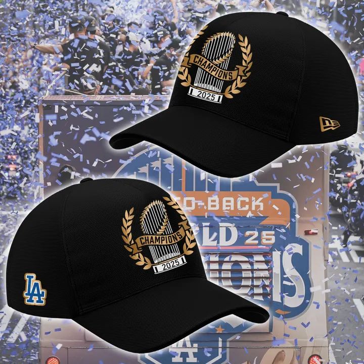 Hello Kitty x 2025 World Series Champions LA Dodgers Hoodie - 100% Cotton DTF Printed - Golden Black