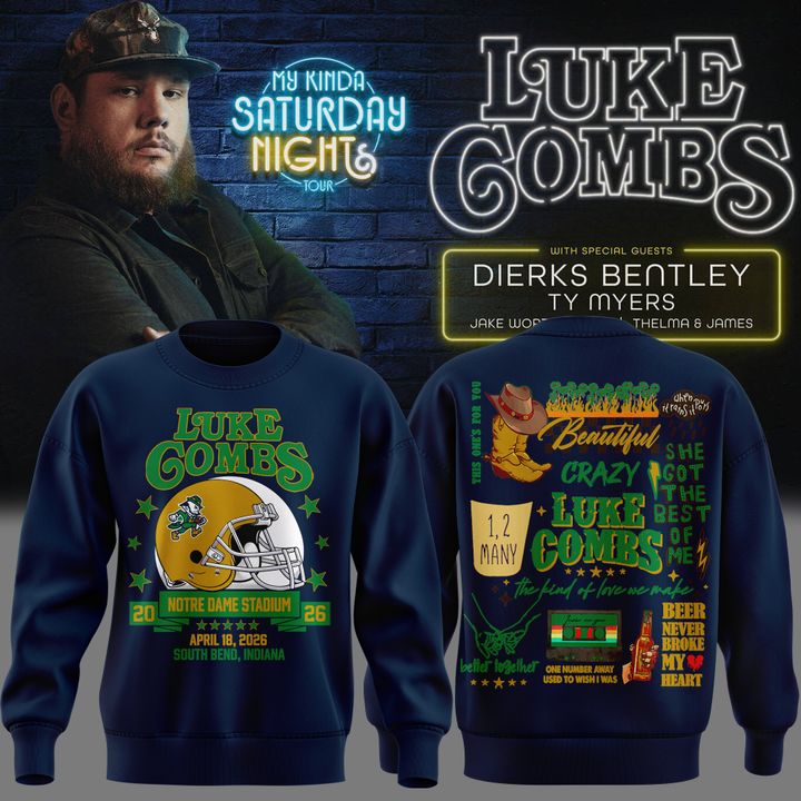 Luke Combs x Notre Dame Stadium "My Kinda Saturday Night Tour" 2026 Sweatshirt