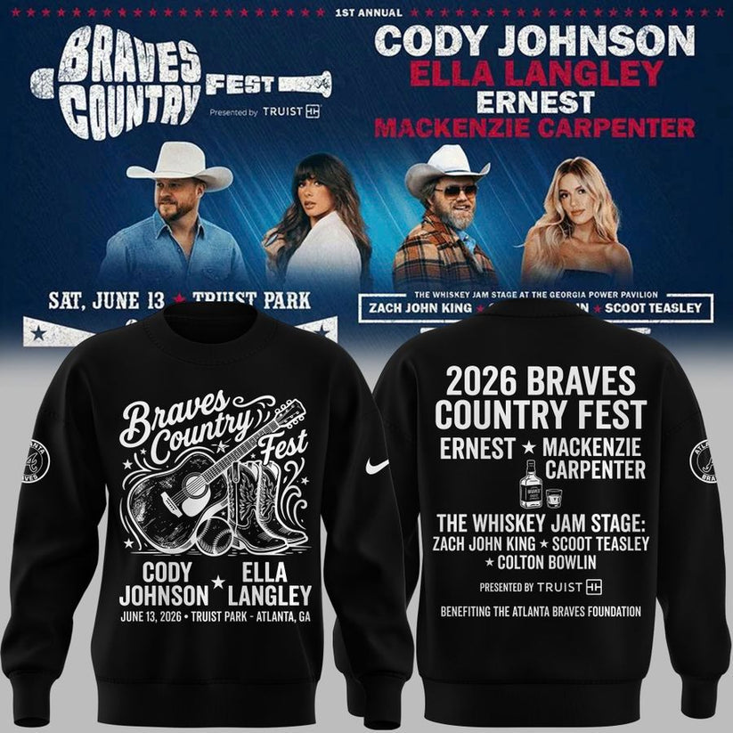Specical New Braves Country Fest White Sweater 2026