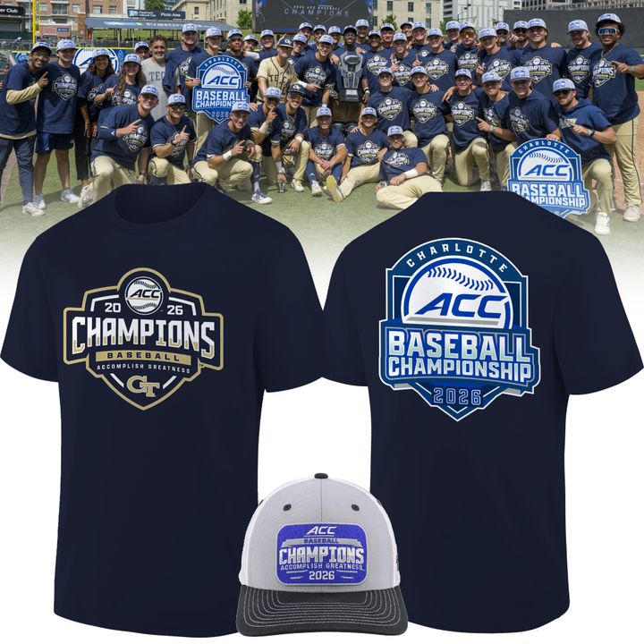 Georgia Tech Yellow Jackets Baseball Adidas ACC Tournament Champions Tee