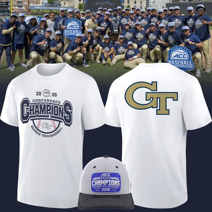 Georgia Tech Yellow Jackets Baseball Adidas ACC Tournament Champions Tee