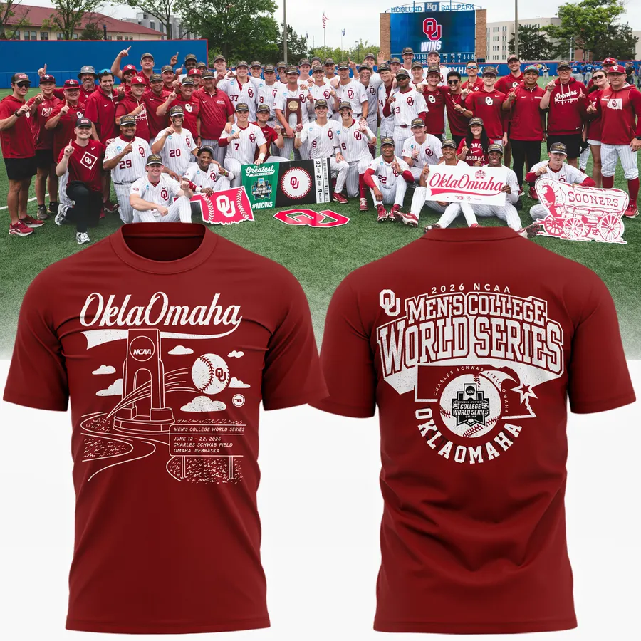 Sooners Crimson 2026 Division I Baseball National Champions Locker Room Shirt