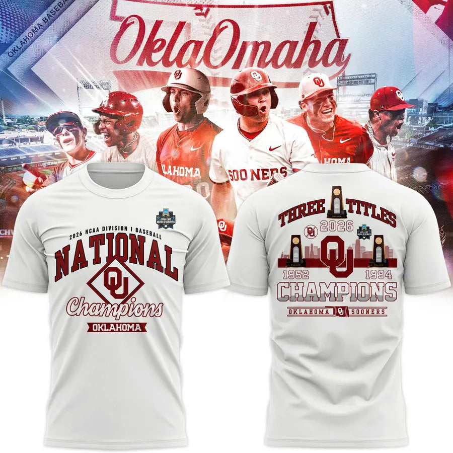 Sooners Crimson 2026 Division I Baseball National Champions Locker Room Shirt