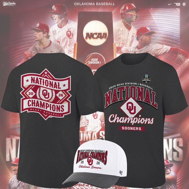 Oklahoma Sooners 2026 Baseball National Champions Tshirt