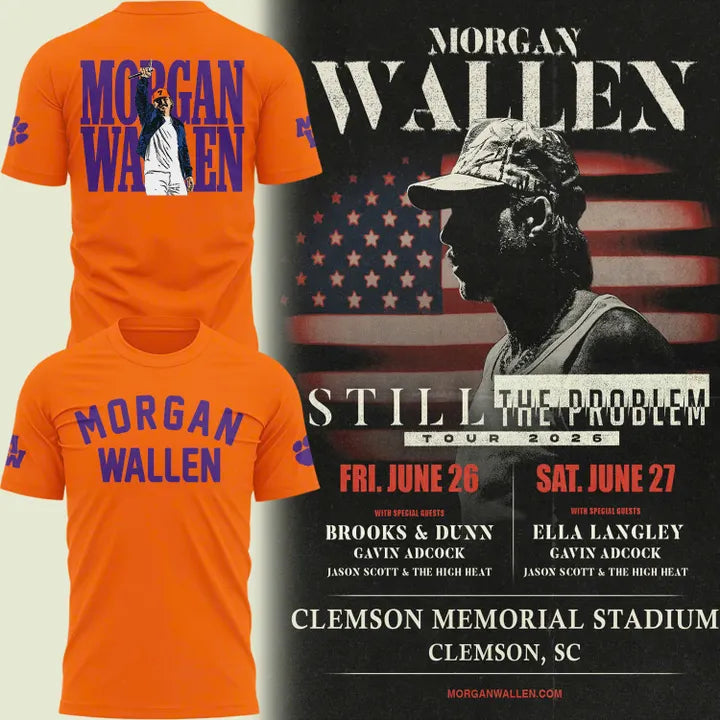 Clemson Tigers x Morgan Wallen 2026 Still The Problem Tour T-Shirt