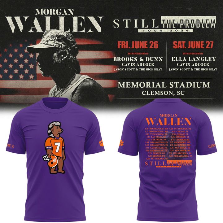 Clemson Tigers x Morgan Wallen 2026 Still The Problem Tour T-Shirt