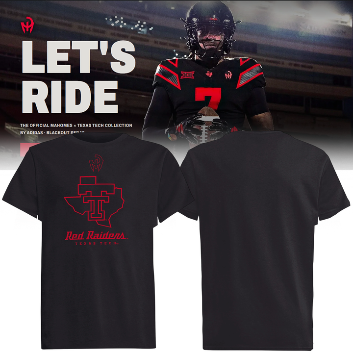 02.Limited edition Texas Tech Football " Let's Ride" 2026 T-shirt