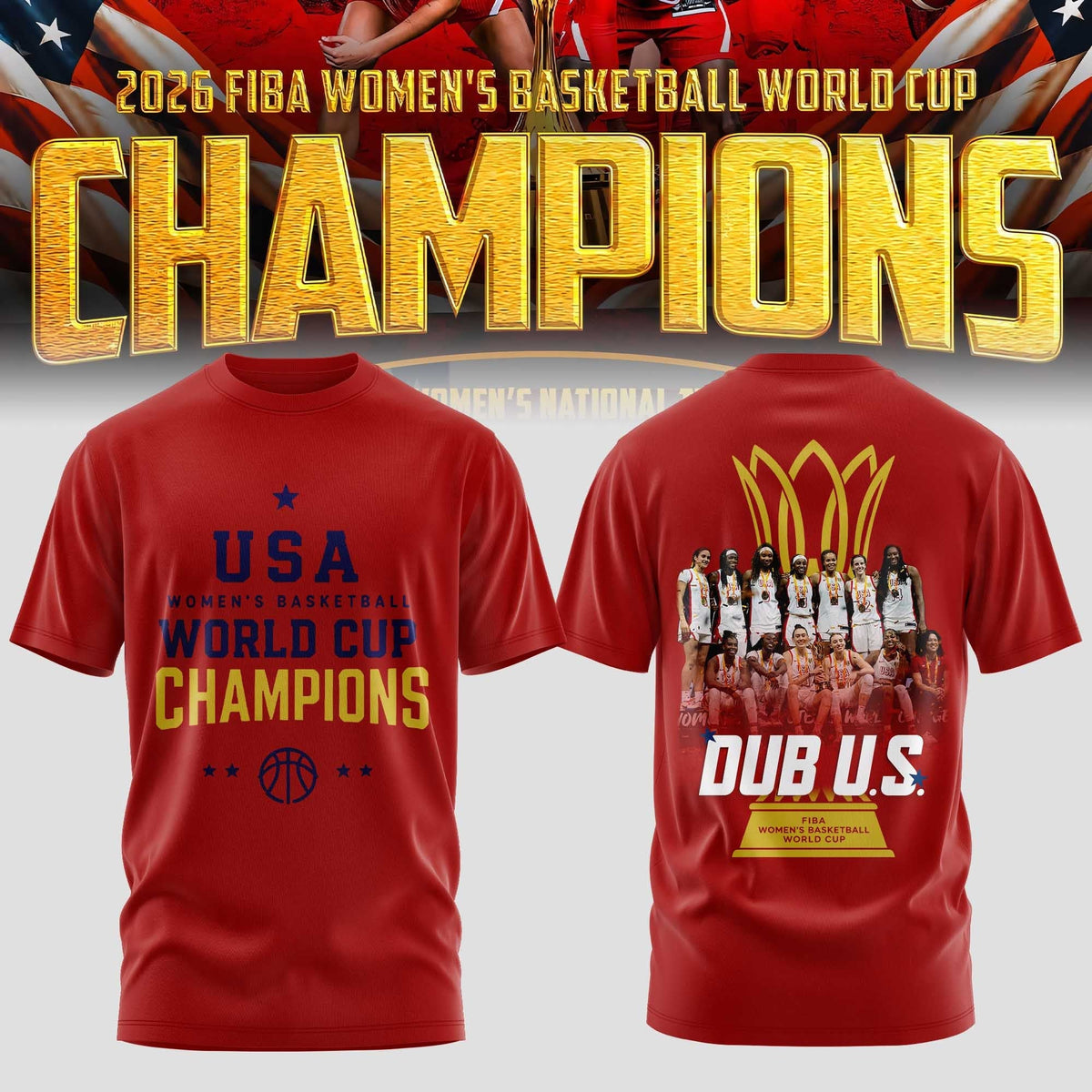 Limited Edition USA Women’s Basketball 2026 FIBA World Cup Champions T-shirt