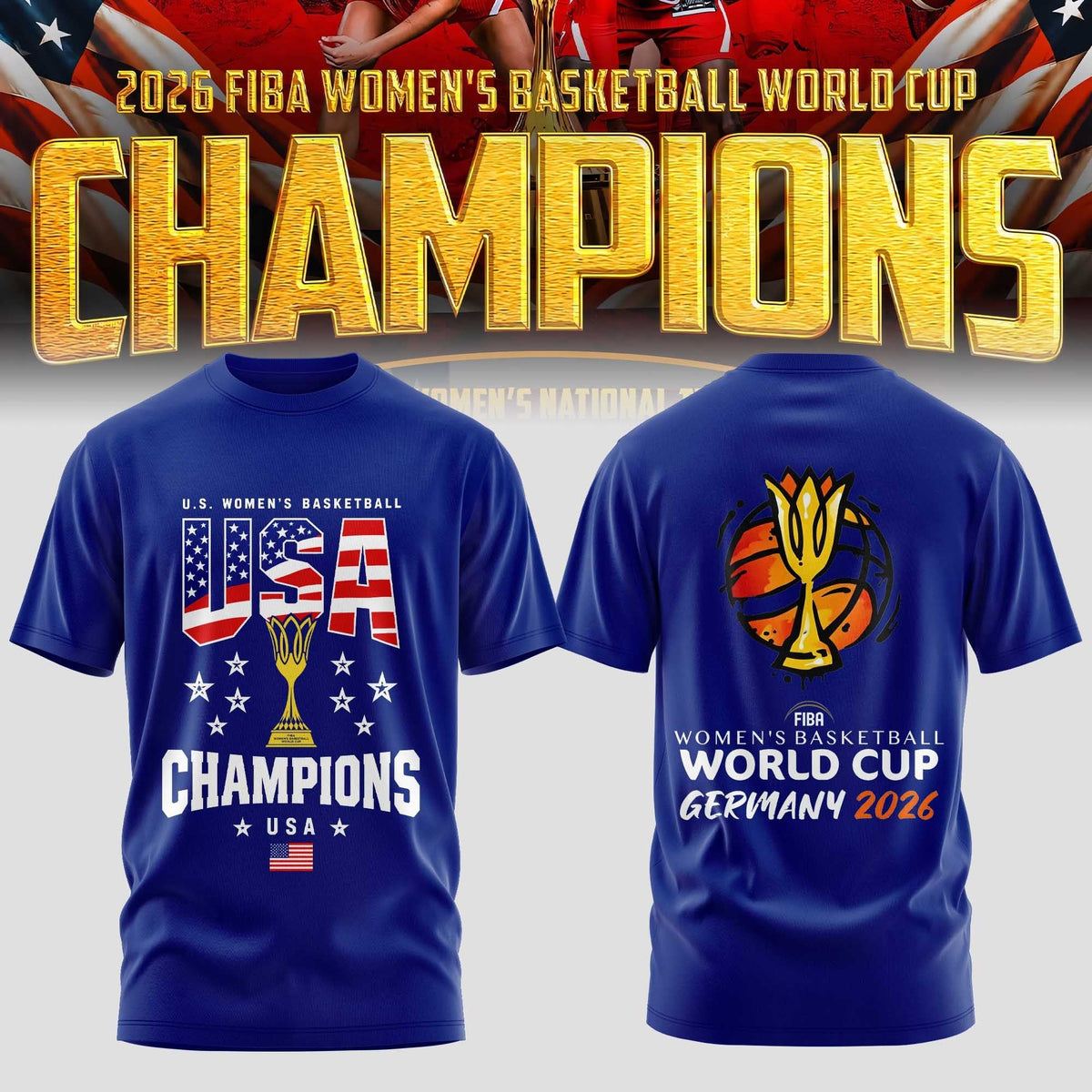 Limited Edition USA Women’s Basketball 2026 FIBA World Cup Champions T-shirt