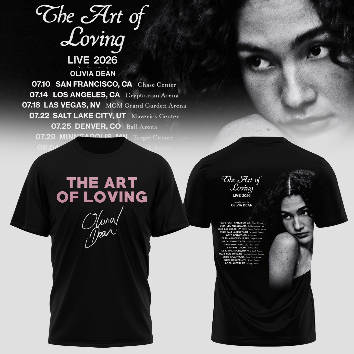 OLIVIA DEAN “THE ART OF LOVING” TSHIRT COLLECTION IS HERE