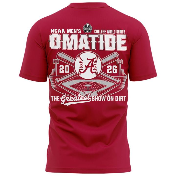 Limited edition Alabama Crimson Tide 2026 Baseball College World Series "OmaTide" T-Shirt Red