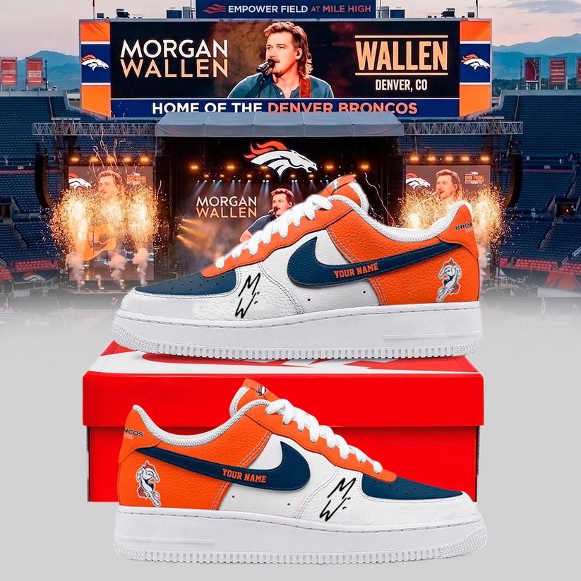 Exclusive Morgan Wallen x Denver Broncos - Still The Problem Tour 2026 Country Music Football AF1 Shoes