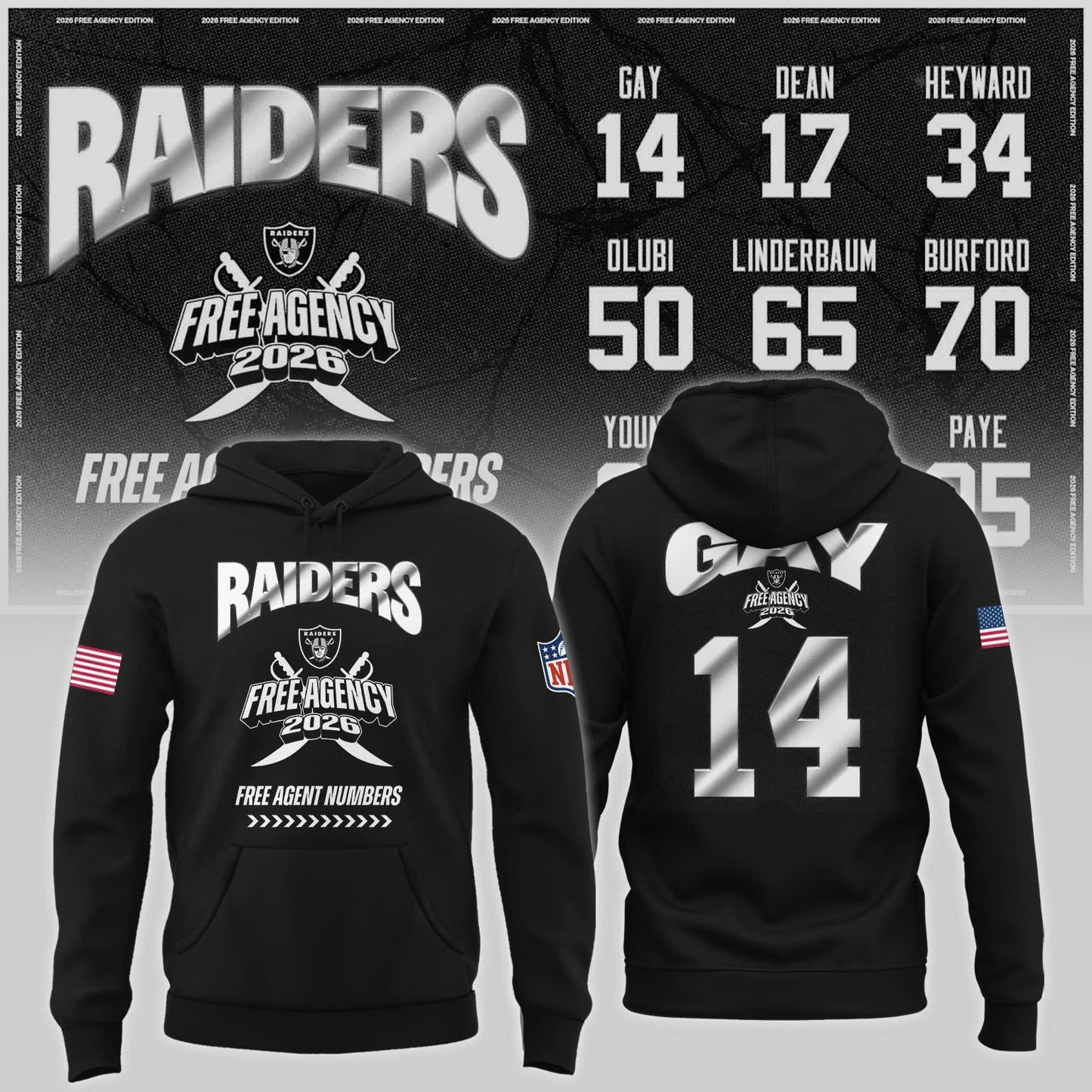 Limited-Edition Raiders Free Agency 2026 Hoodie