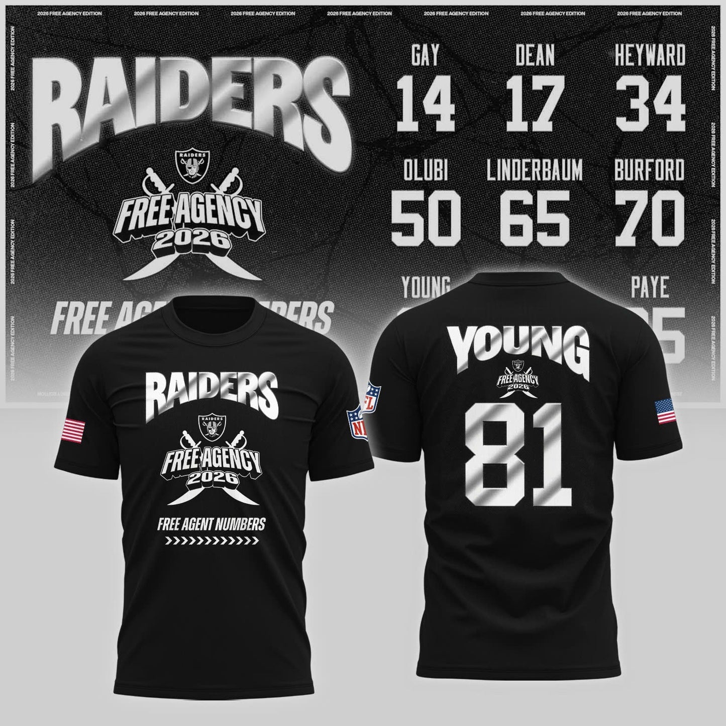 Limited-Edition Raiders Free Agency 2026 T-Shirt