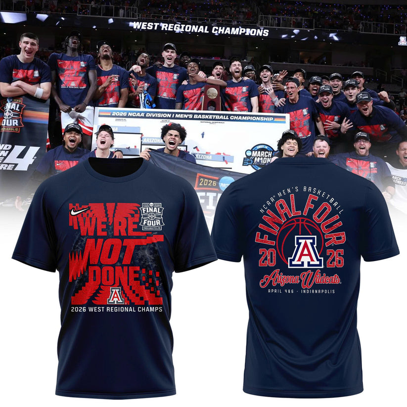 Arizona Wildcats West Region Champions 2026 T-Shirt – NCAA March Madness Basketball Tee
