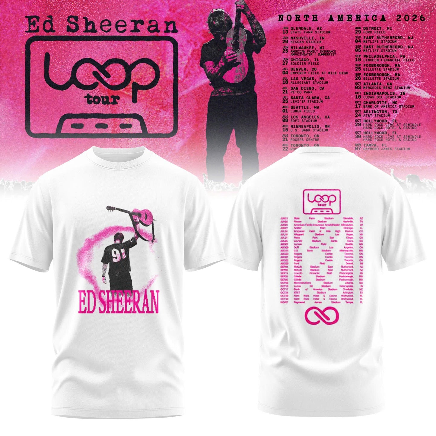Ed “North American Loop Tour 2026” 🎸➕✖️➗ Shirt